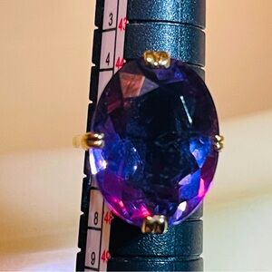 🍇Stunning Vintage Oval Cut 9ct Amethyst 10K Yellow Gold with Filigree Metalwork!